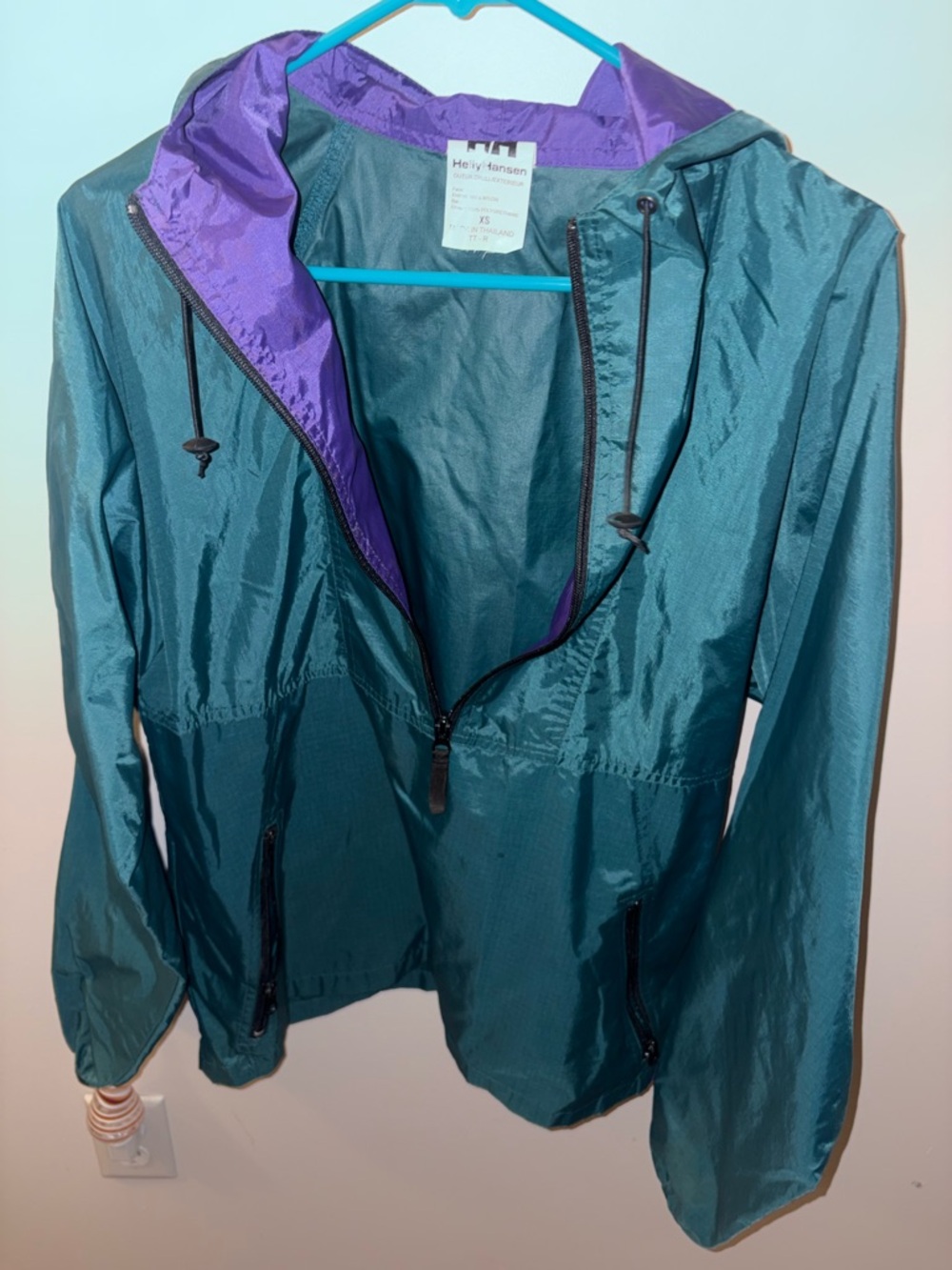 Vintage Helly Hansen Lightweight Windbreaker Jacket 1/4 Zip Hiking Y2K